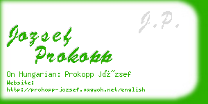 jozsef prokopp business card